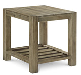 Canyon Solid Wood Rectangular End Table in Washed Grey - What A Room