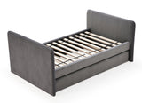 Elora Upholstered Daybed with Trundle in Charcoal Velvet - What A Room