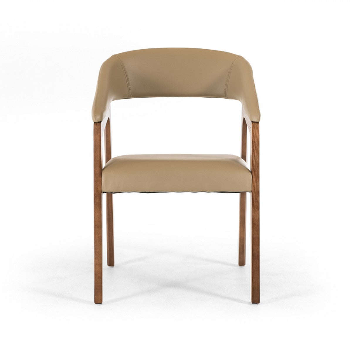 Modrest Clive Mid-Century Taupe & Walnut Dining Chair - What A Room