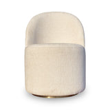 Zinnia Fully Upholstered Swivel Chair in Dune Chenille - What A Room