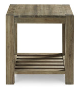 Canyon Solid Wood Rectangular End Table in Washed Grey - What A Room