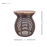 Quito Rattan Side/ End Table w/ Wood Top - What A Room