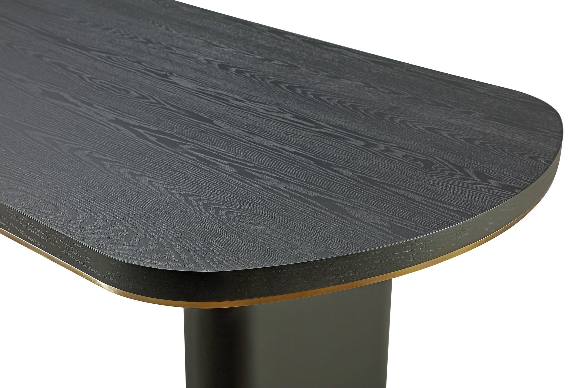 Doheny Wood and Metal Oval Dining Table in Black and Brass - What A Room