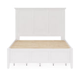 Grace Four Drawer Platform Storage Bed in Snowfall White - What A Room
