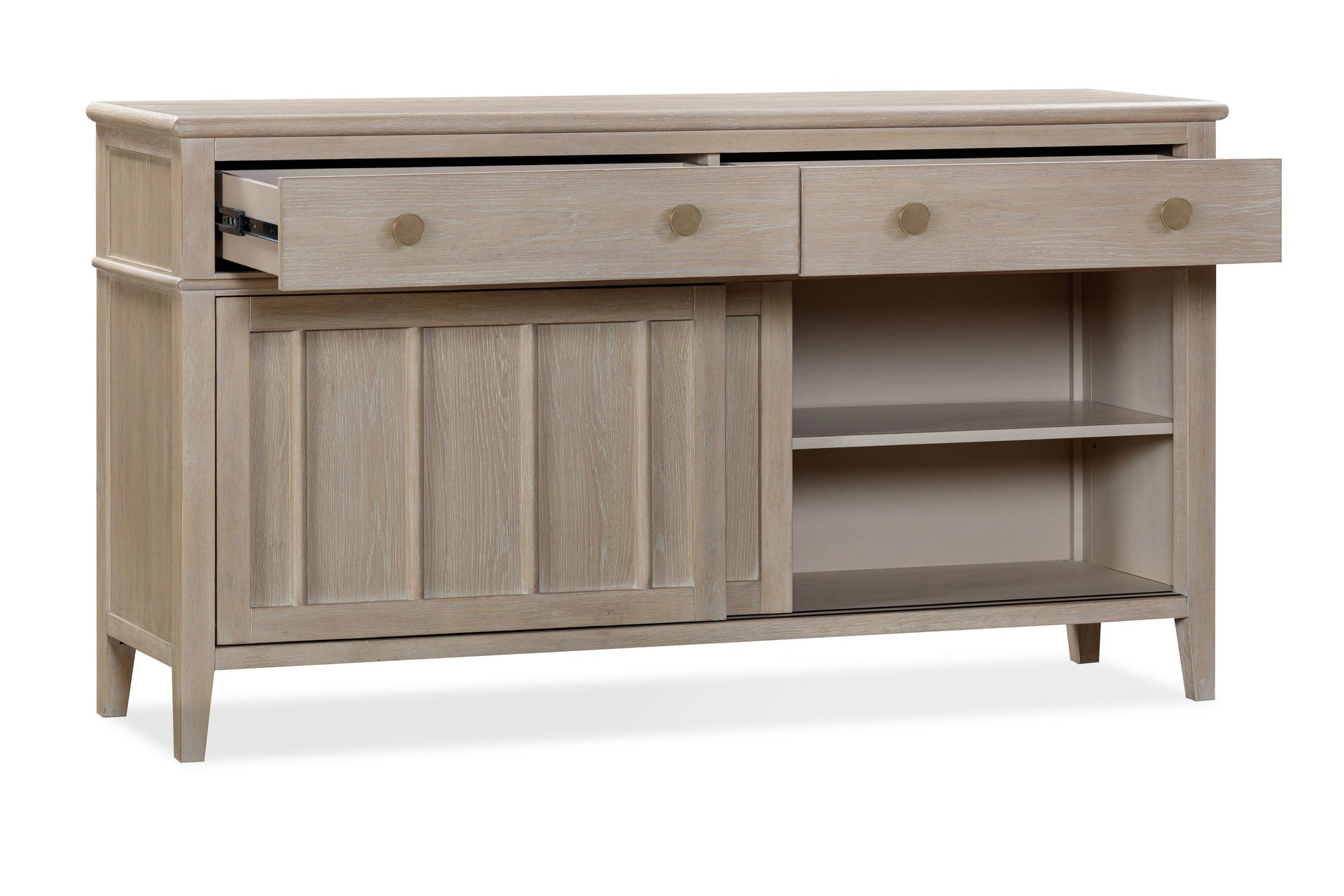 Camden Two Drawer Two Door Oak Wood Sideboard in Chai - What A Room