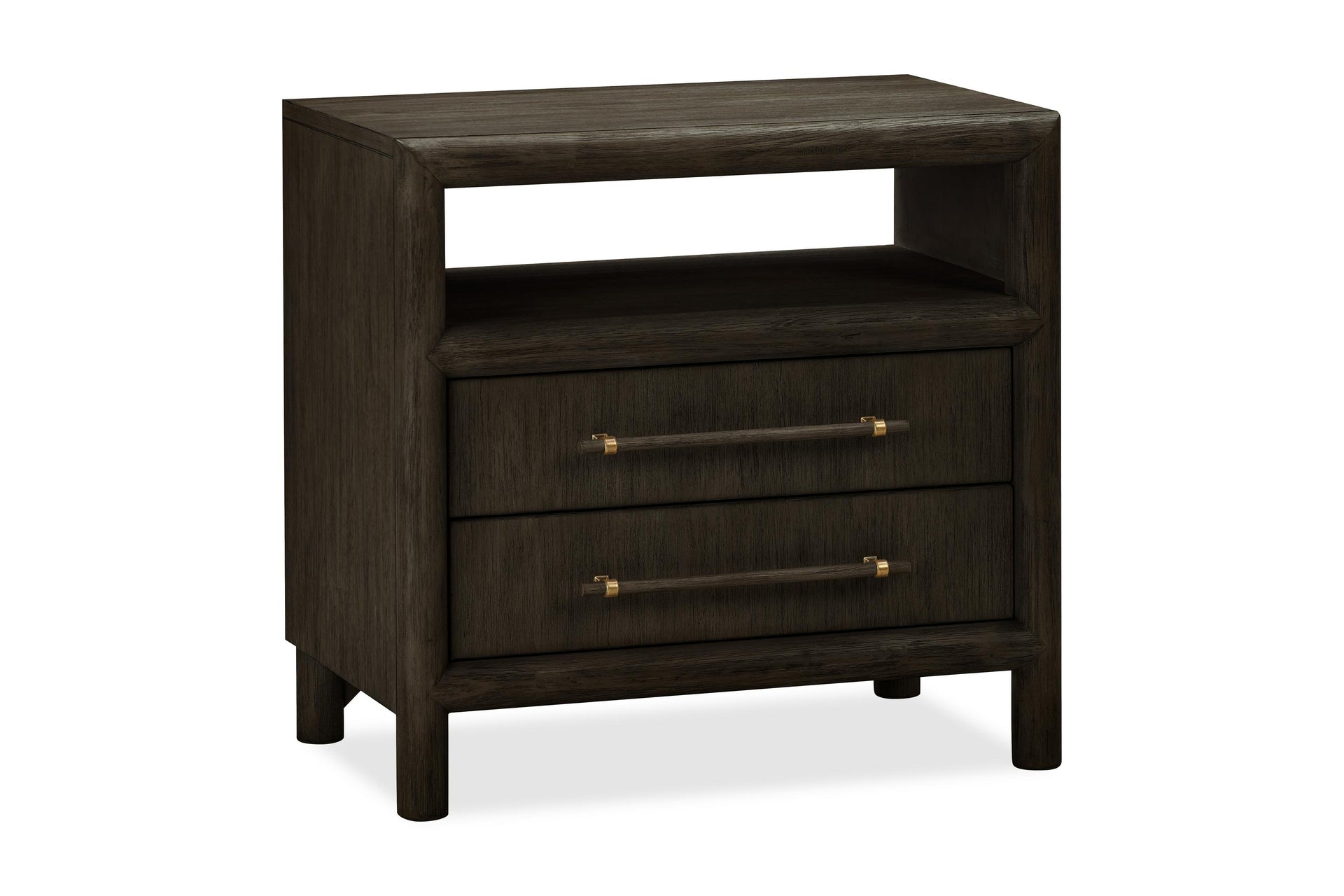 Dorsey Two Drawer USB-charging Nightstand in Basalt Grey - What A Room
