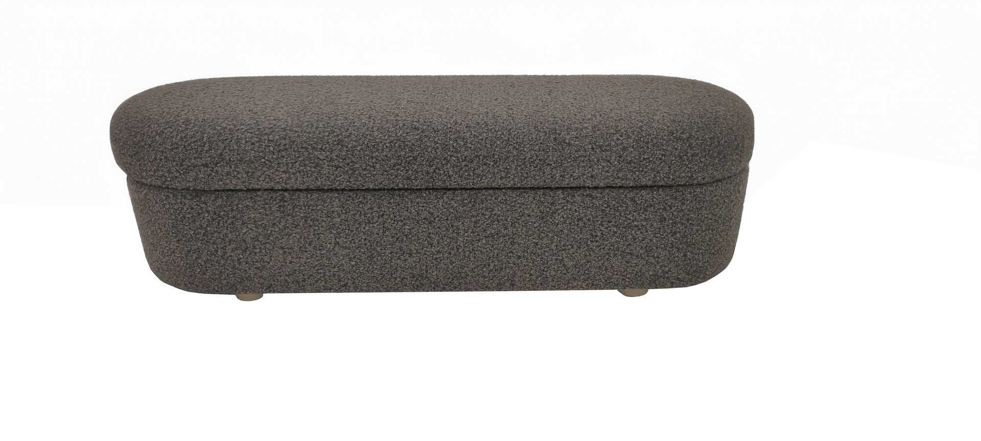 Kiki Upholstered Hinged Storage Bench in Pumpernickel Boucle - What A Room