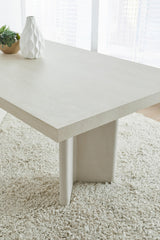 Caye Stone Top Double Pedestal Dining Table with Ivory Cement Base - What A Room