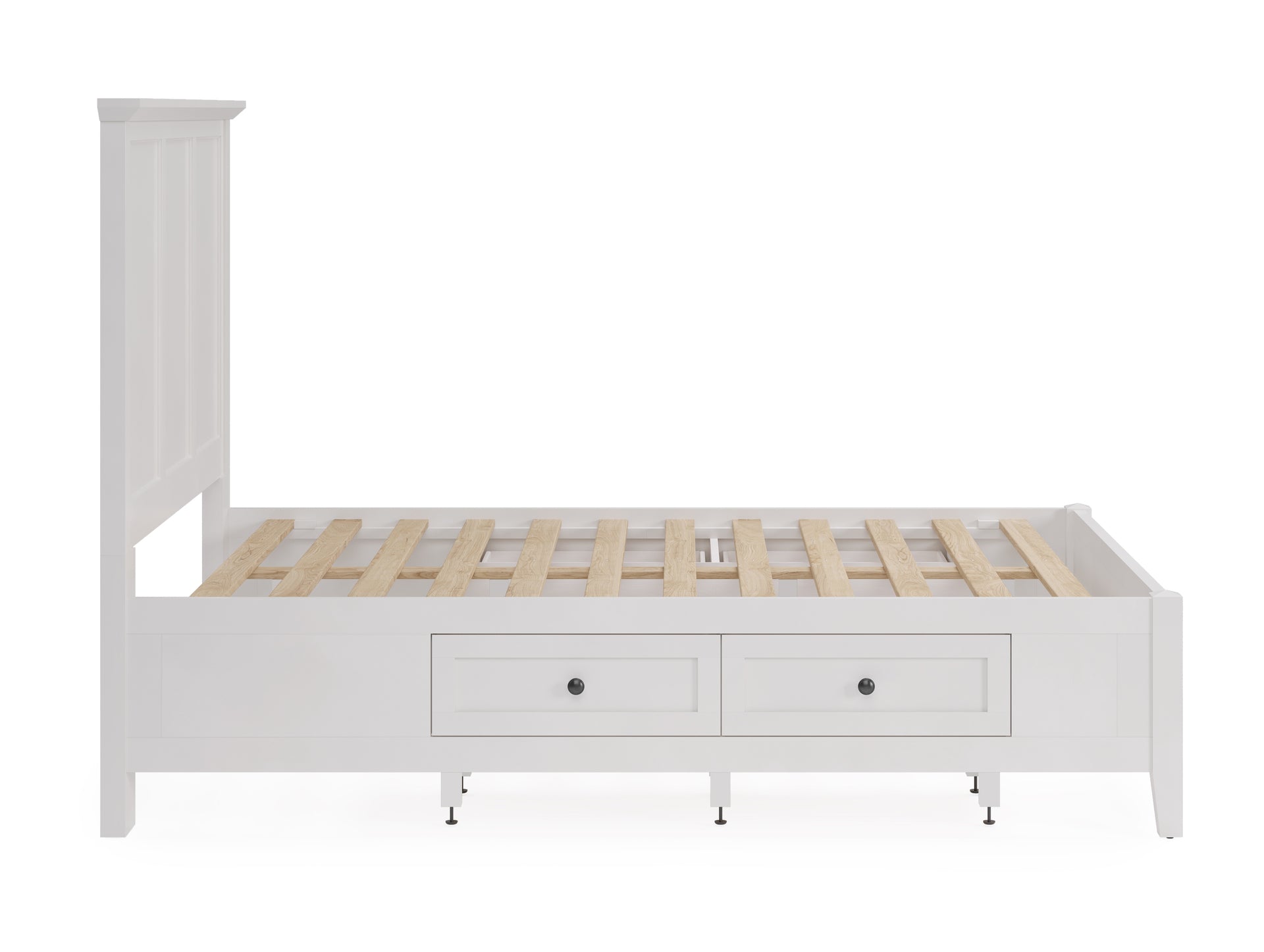 Grace Four Drawer Platform Storage Bed in Snowfall White - What A Room