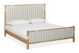 Furano Upholstered Panel Bed in Ginger and Brun Boucle - What A Room