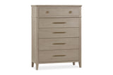 Camden Five Drawer Oak Wood Chest in Chai - What A Room