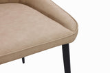 Lucia Metal Leg Upholstered Dining Chair in Honey Synthetic Leather (Set of 2) - What A Room
