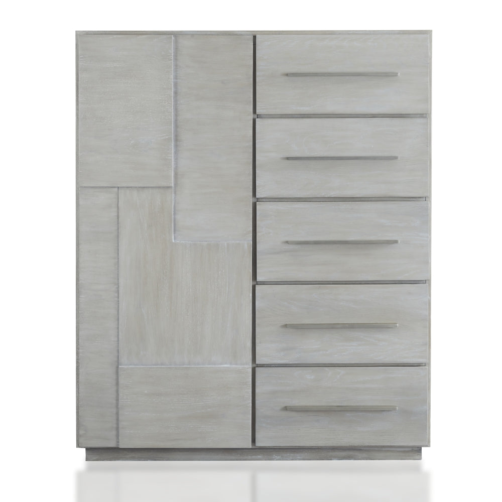Destination Five Drawer One Door Sweater Chest in Cotton Grey - What A Room
