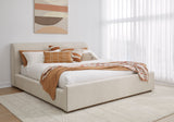 Louis Upholstered Platform Bed in Natural Linen - What A Room