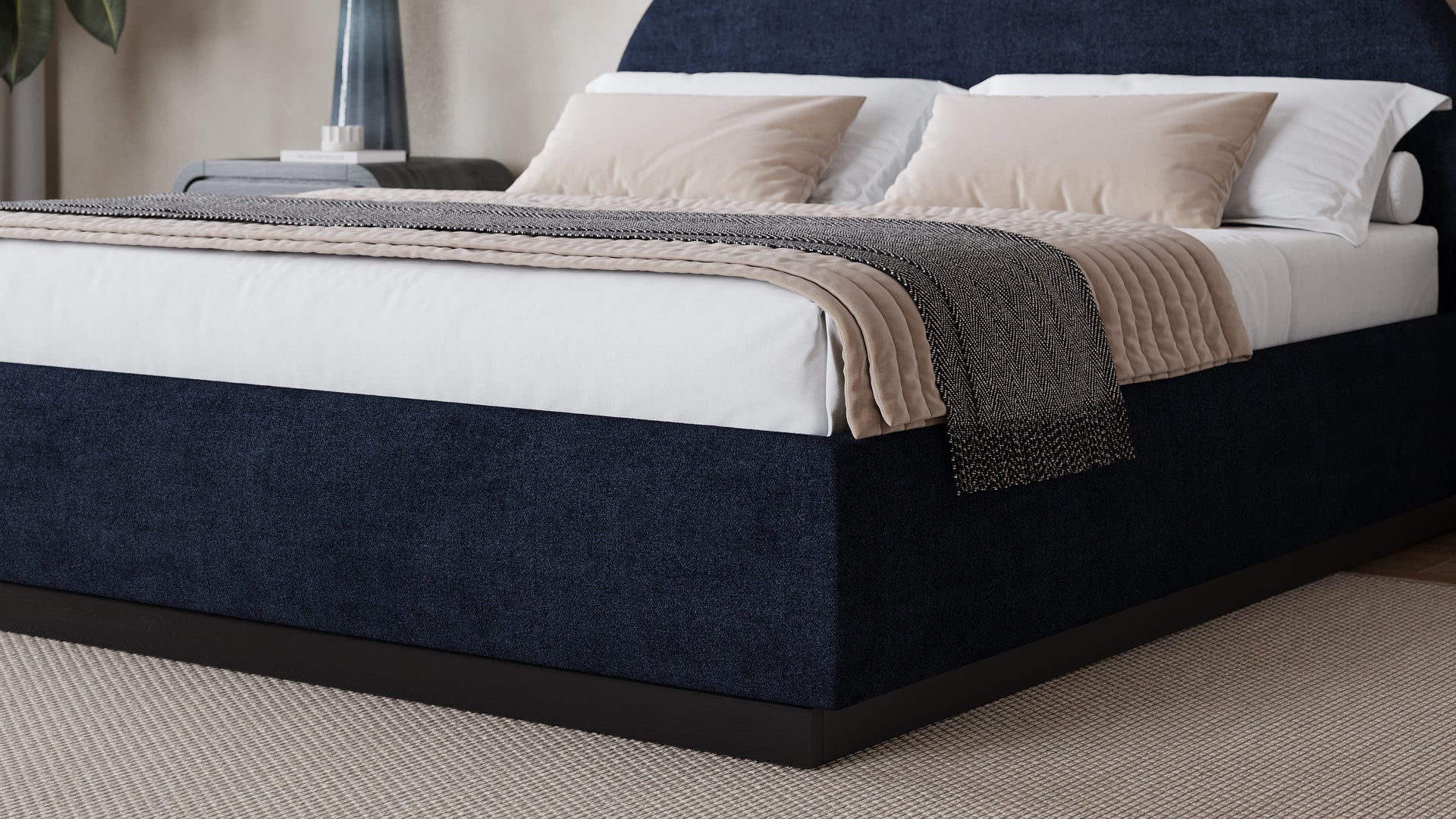 Flex Upholstered Bed in Blue Jeans Chenille - What A Room