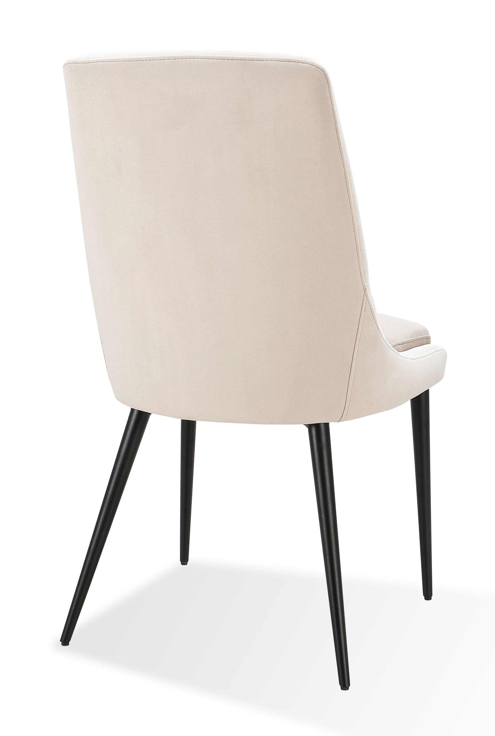 Winston Upholstered Metal Leg Dining Chair in Cream and Black (Set of 2) - What A Room
