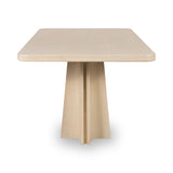 Zinnia Ash Wood Double Pedestal Dining Table in White Sand - What A Room