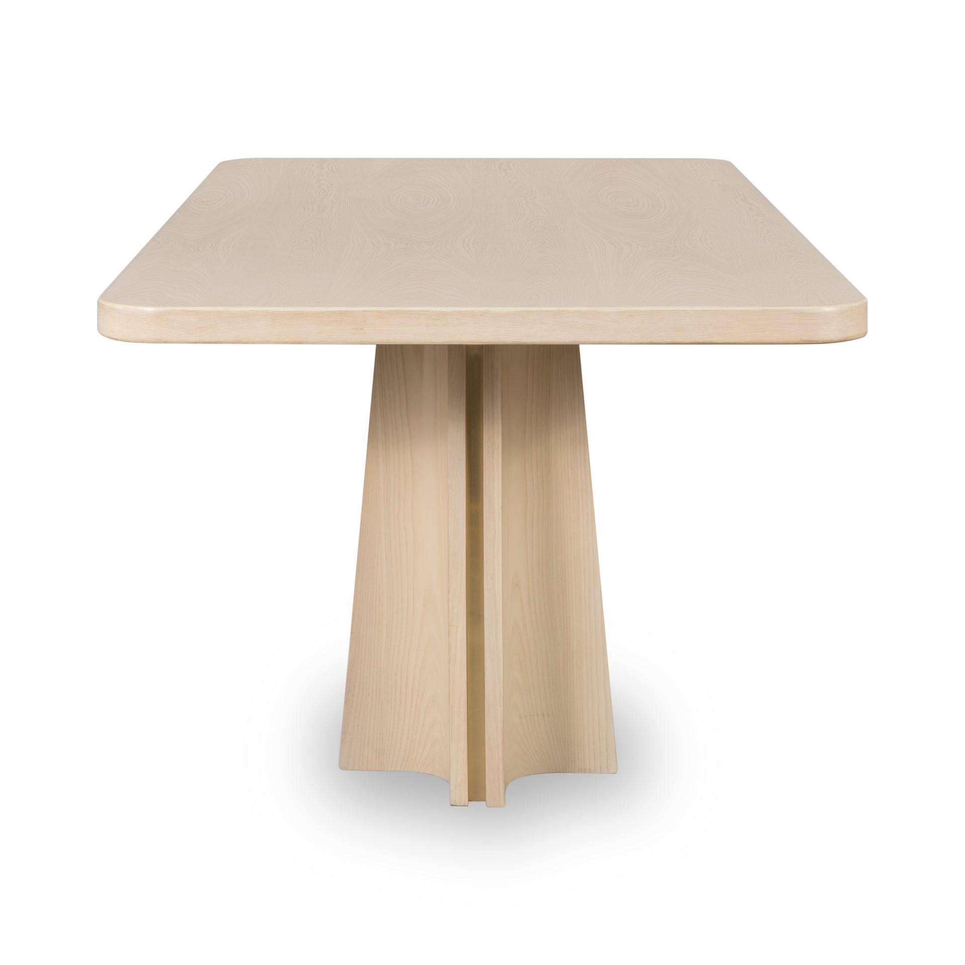 Zinnia Ash Wood Double Pedestal Dining Table in White Sand - What A Room