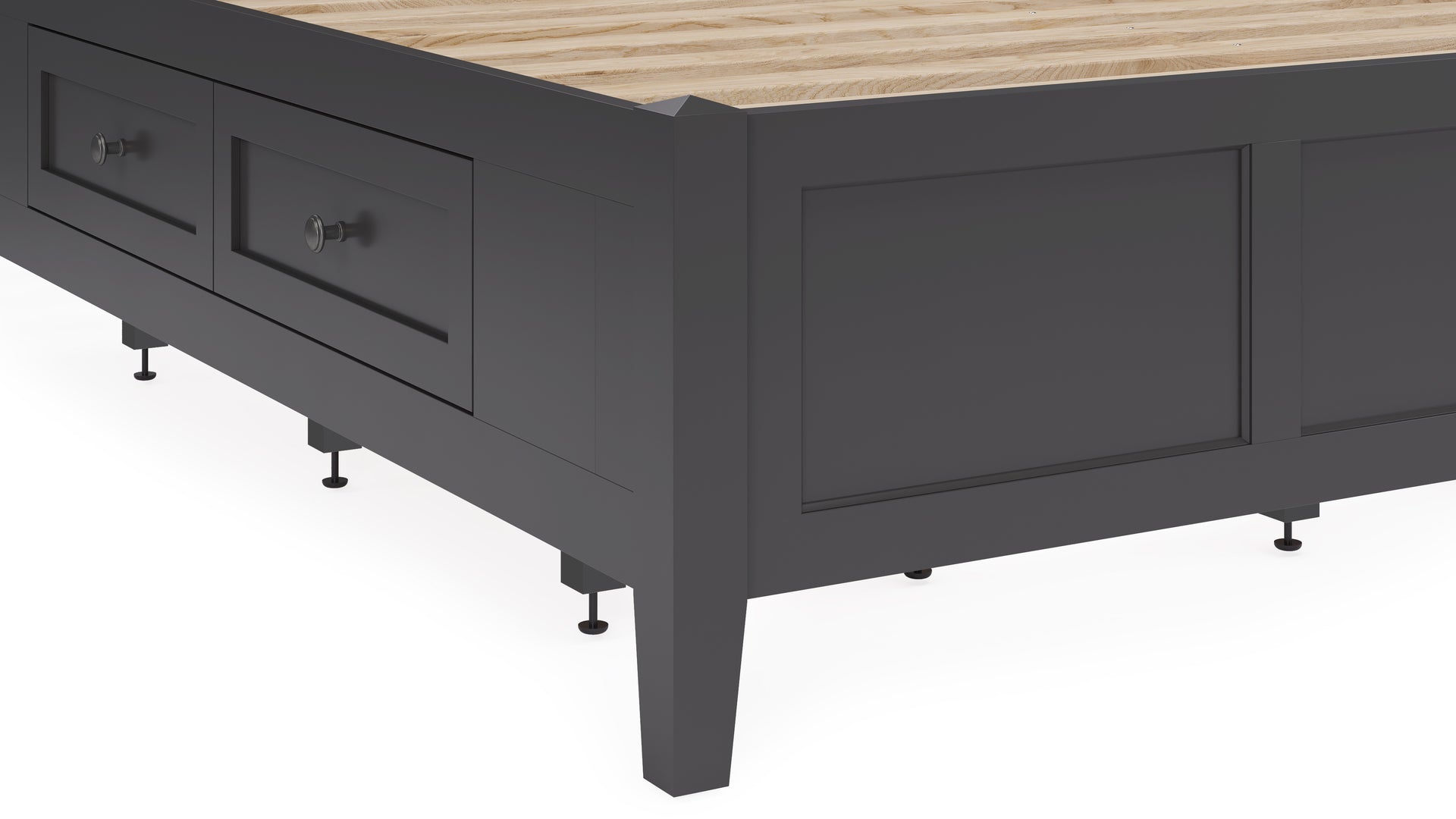 Grace Four Drawer Platform Storage Bed in Raven Black - What A Room