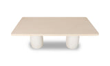 Zinnia Plaster Base Wood Top Dining Table in White Sand and Ivory - What A Room