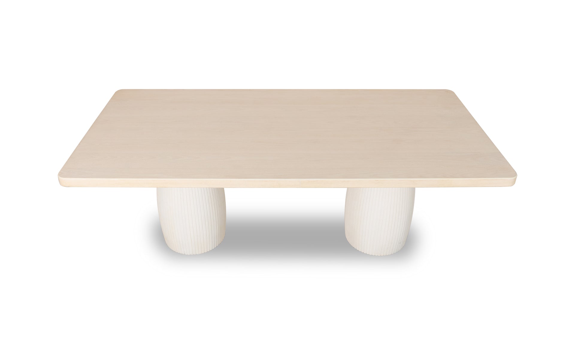 Zinnia Plaster Base Wood Top Dining Table in White Sand and Ivory - What A Room
