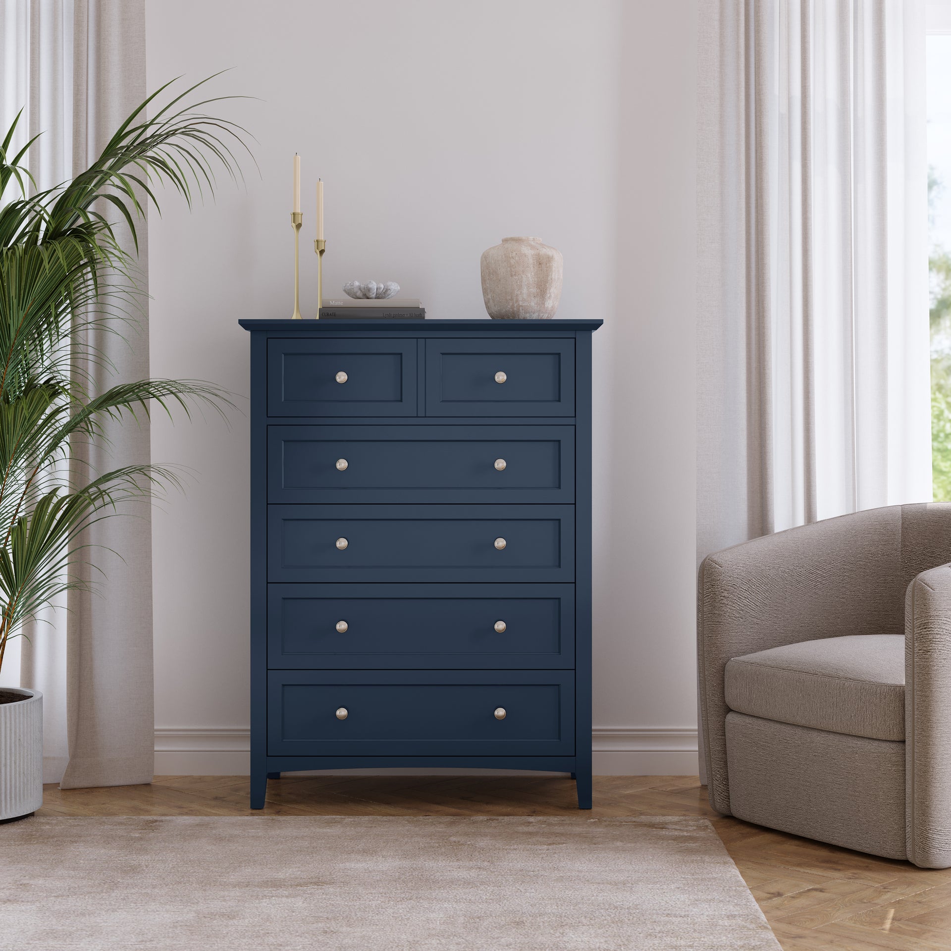 Grace Five Drawer Chest in Blueberry - What A Room