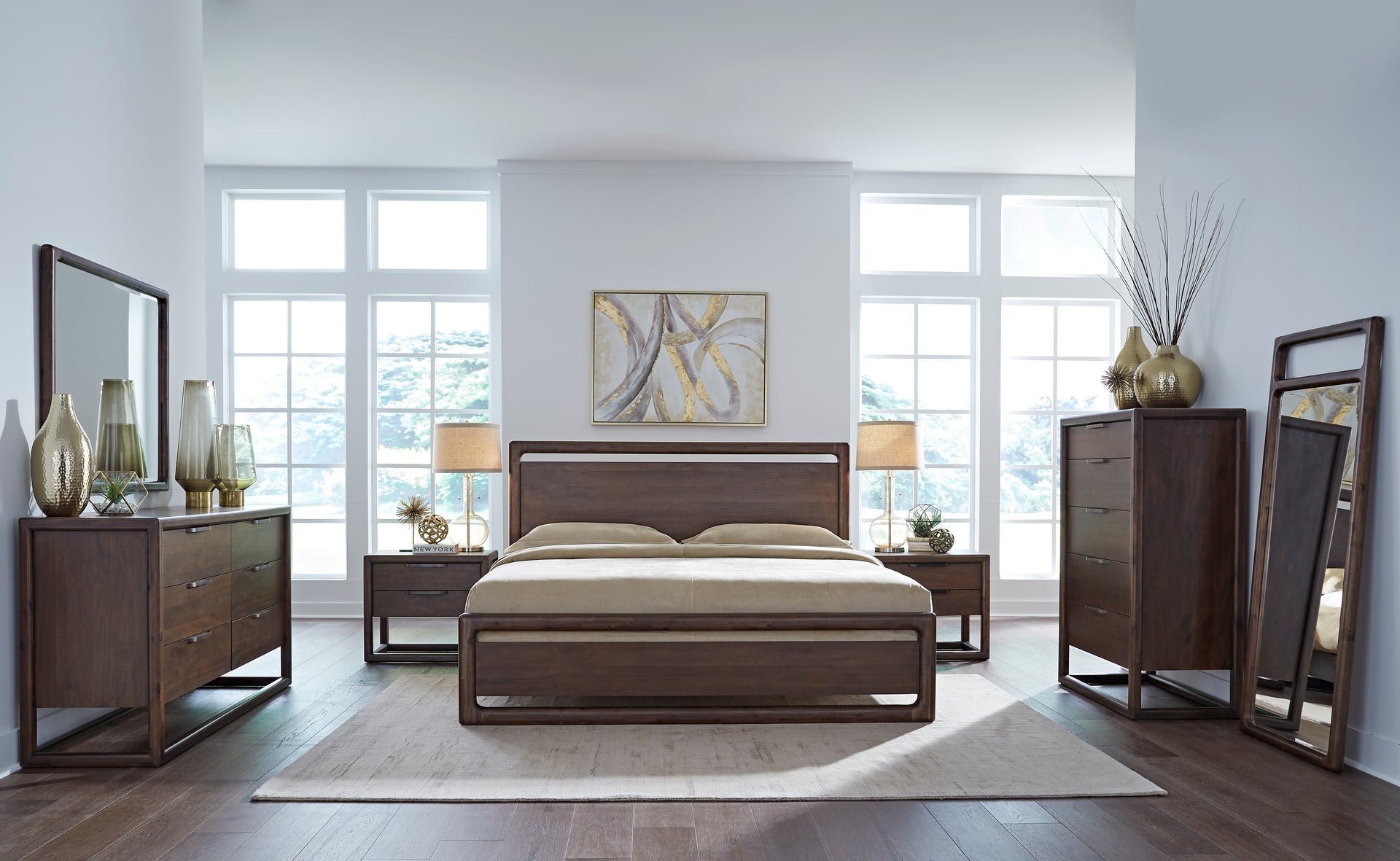 Sol Acacia Wood Platform Bed in Brown Spice - What A Room