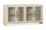 Liv Glass Door Ash Wood Sideboard in White Sand - What A Room