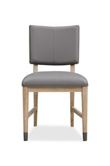 Franklin Dining Chair in Au Natural and Gray Leather (Set of 2) - What A Room
