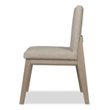 Liv Solid Wood Dining Chair in White Sand and Brun Boucle (Set of 2) - What A Room