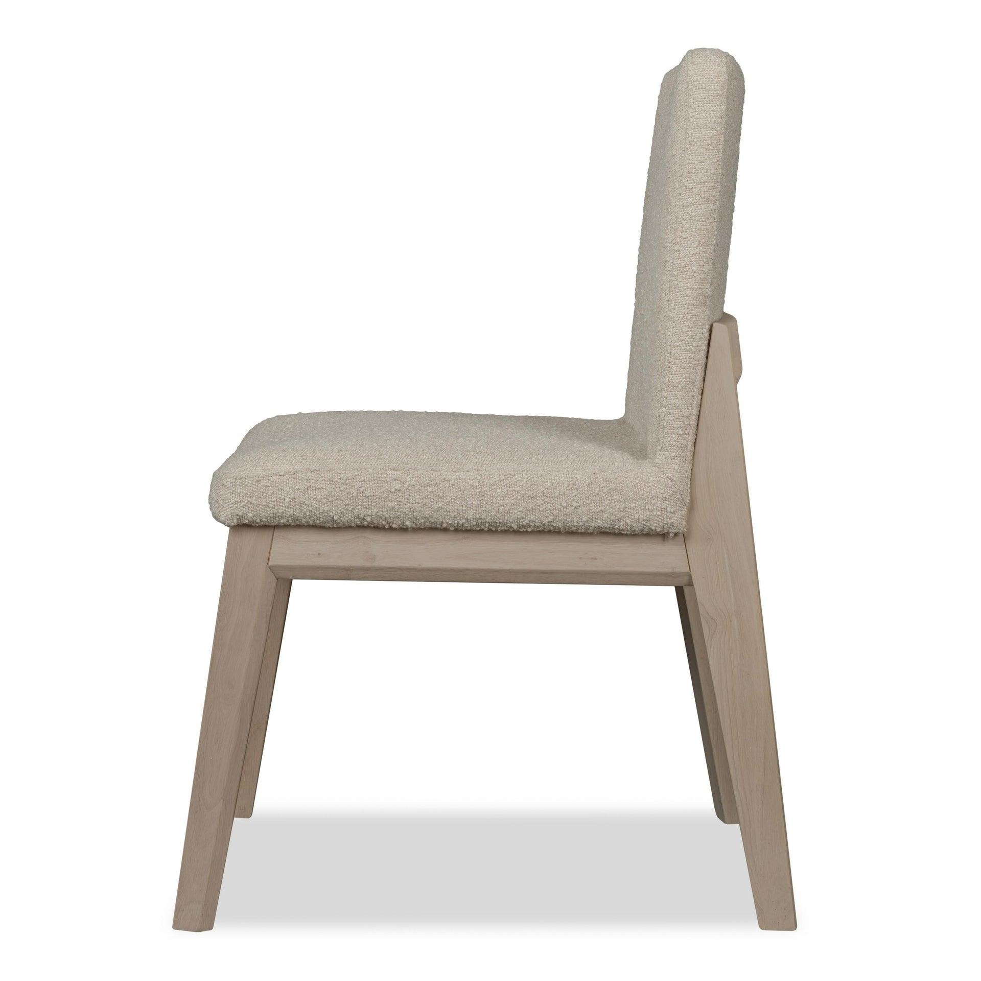 Liv Solid Wood Dining Chair in White Sand and Brun Boucle (Set of 2) - What A Room