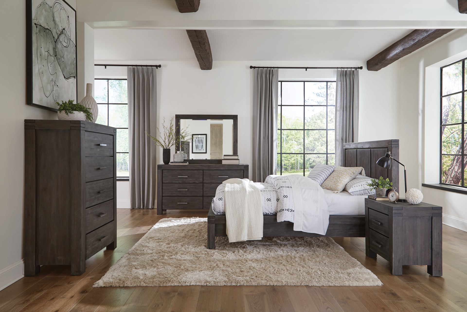 Meadow Five Drawer Solid Wood Chest in Graphite - What A Room