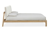 Furano Upholstered Two Cushion Platform Bed in Ginger and Natural Linen - What A Room