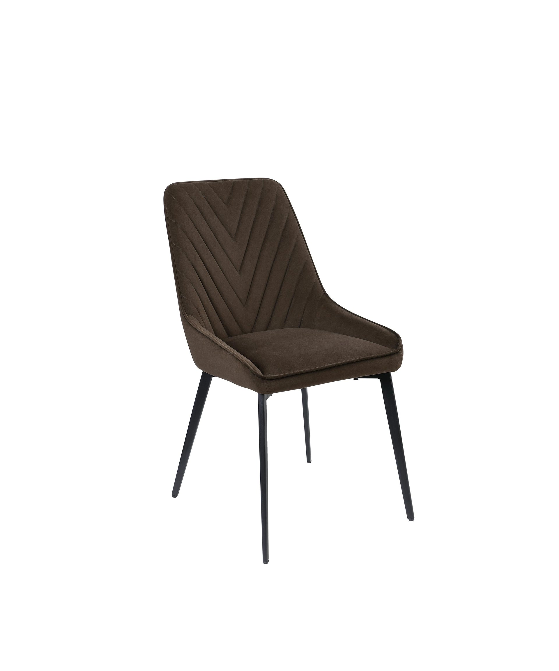 Lucia Metal Leg Upholstered Dining Chair in Penny  Velvet and Gunmetal (Set of 2) - What A Room