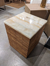 One Stone Wood Tile End Table in Onyx and Solid Teak - What A Room