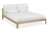 Furano Upholstered Two Cushion Platform Bed in Ginger and Natural Linen - What A Room