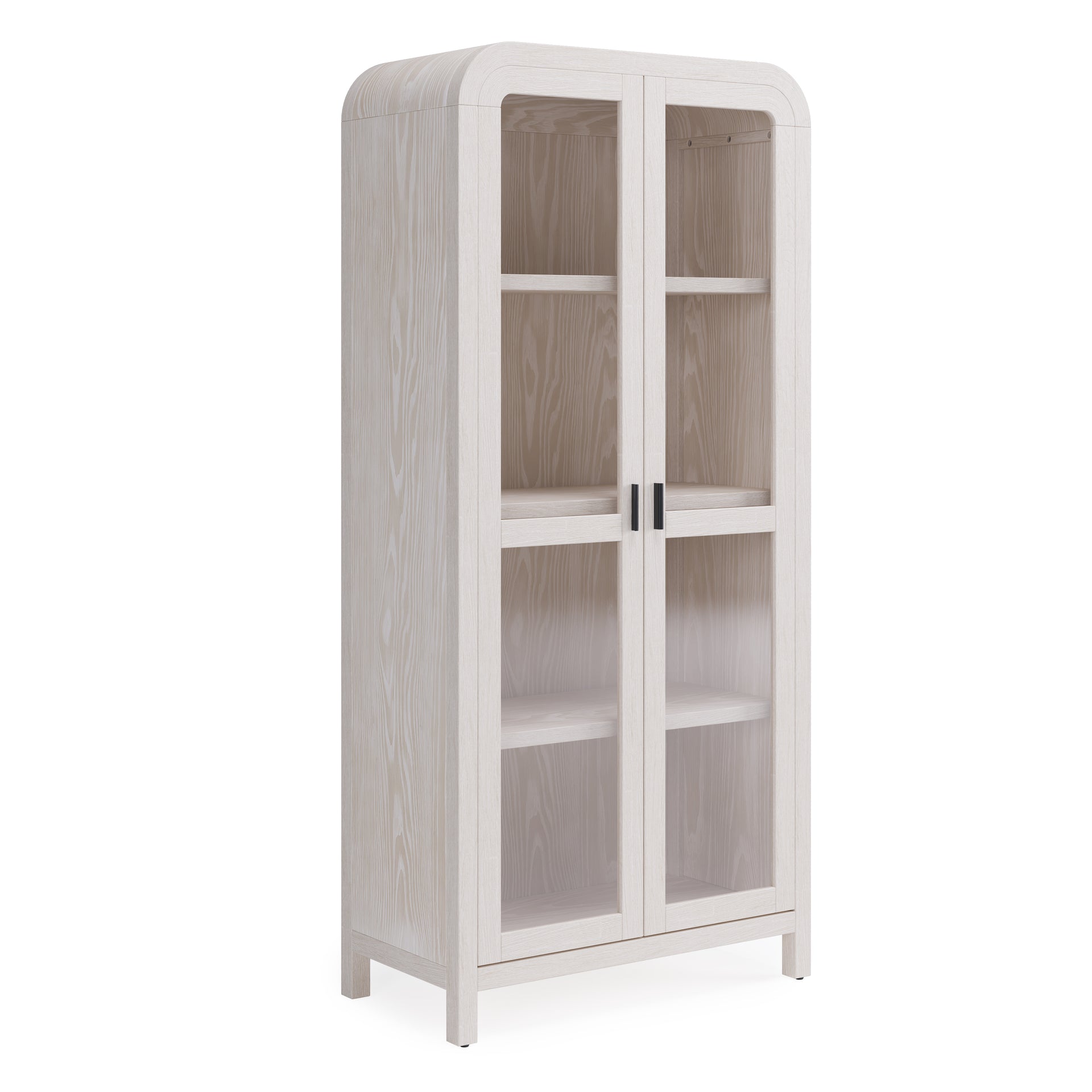 Drake Glass Door Wooden Bookcase in Sugar - What A Room