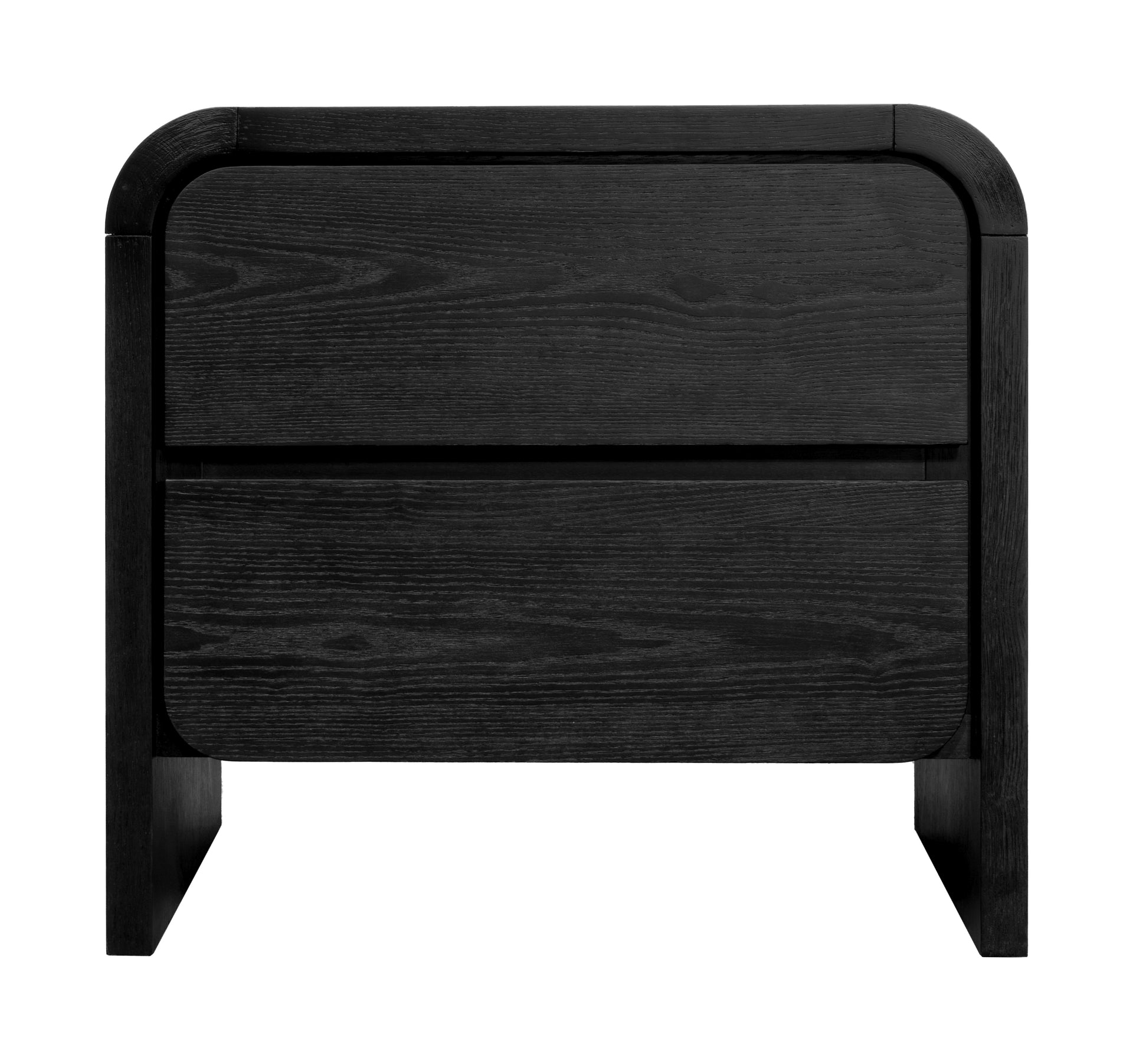 Elora Two Drawer Nightstand in Jet Black Ash - What A Room
