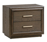 Lawson Two Drawer USB-charger Nightstand in Big Bear Brown - What A Room