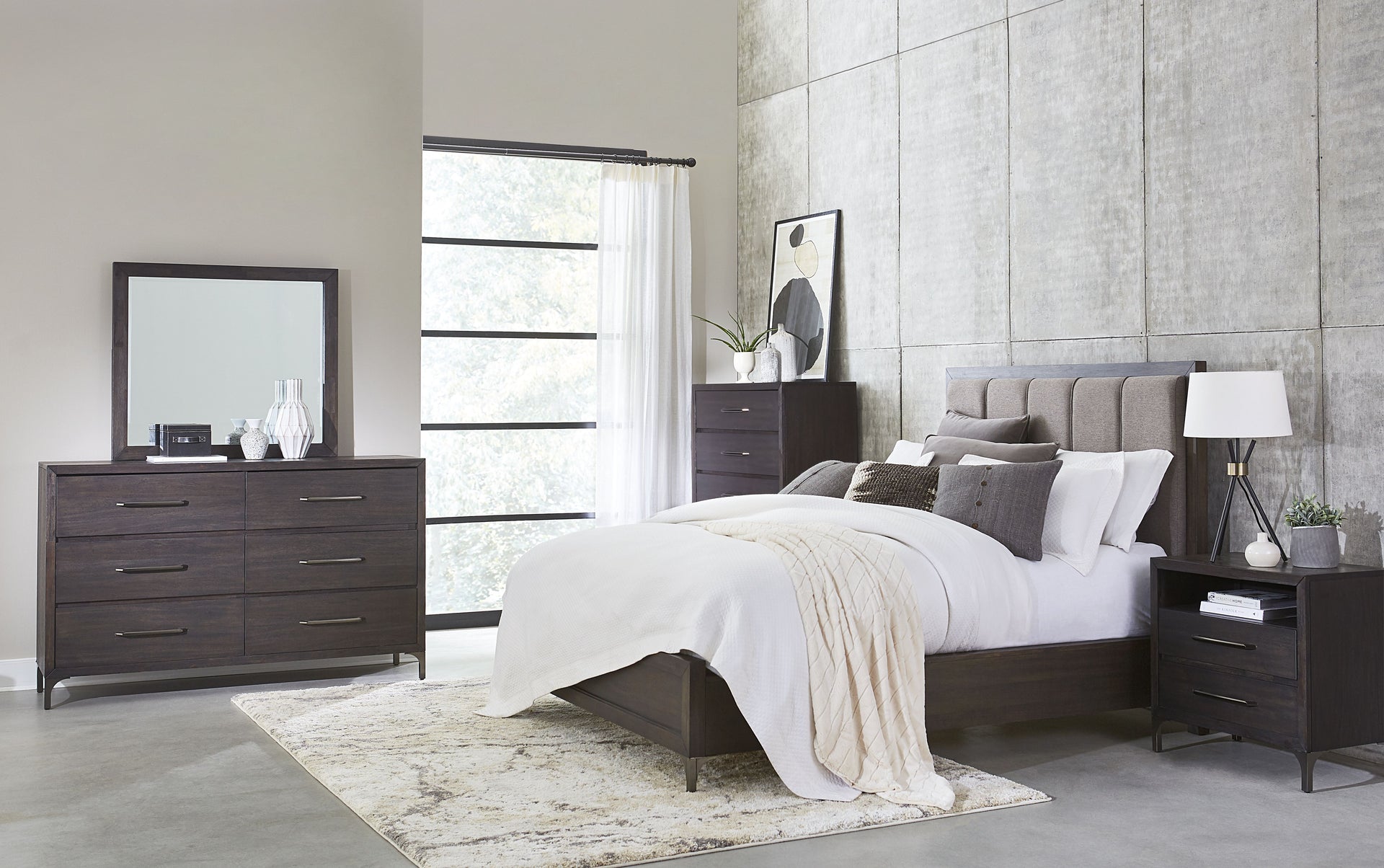 Lucerne Five-Drawer Metal Leg Chest in Vintage Coffee - What A Room