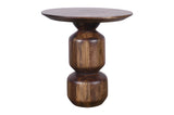 Virton Solid Wood Round End Table in Smoked Brown - What A Room