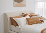 Louis Upholstered Platform Bed in Natural Linen - What A Room