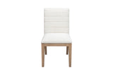 Sumire Solid Wood Dining Chair in Ginger and Natural Linen (Set of 2) - What A Room
