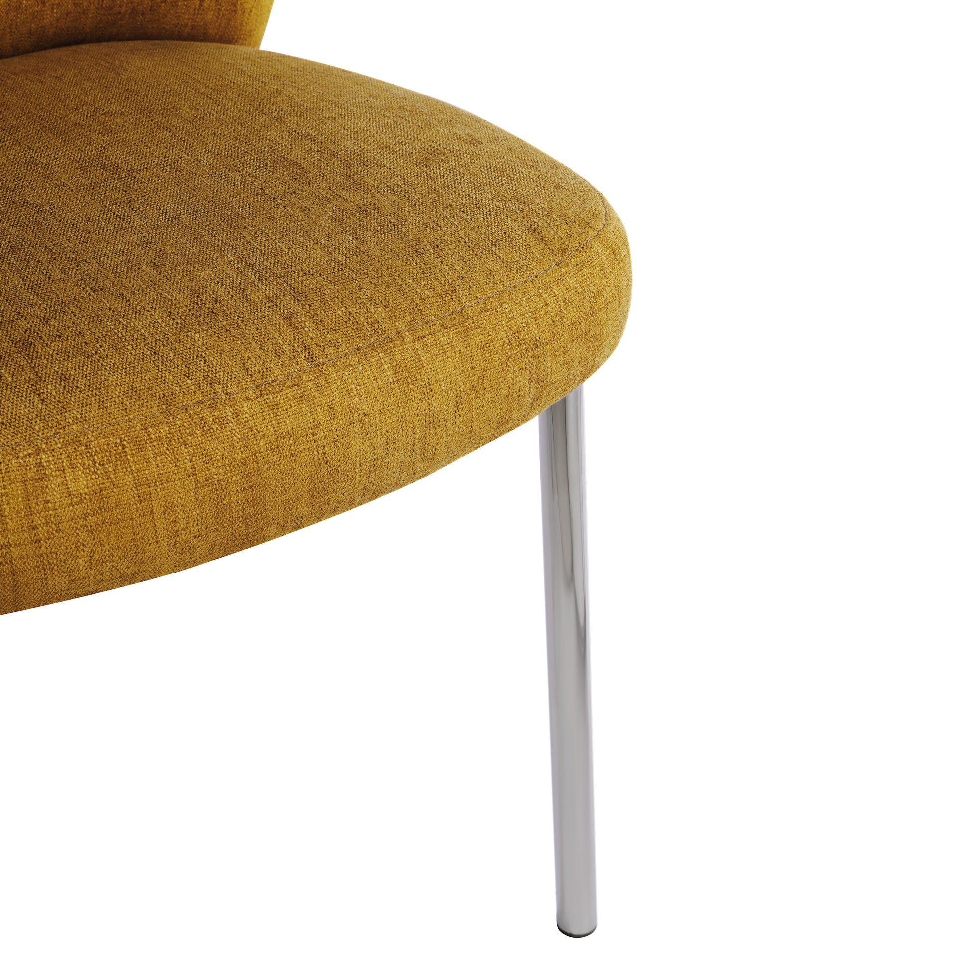 Fomo Chenille-upholstered Stainless Steel Base Dining Chair in Pineapple (Set of 2) - What A Room
