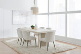 Caye Stone Top Double Pedestal Dining Table with Ivory Cement Base - What A Room