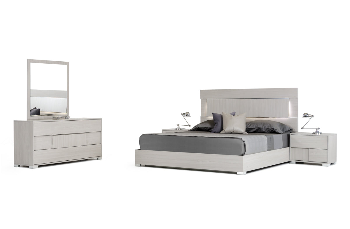 Modrest Ethan Italian Modern Grey Bed - What A Room