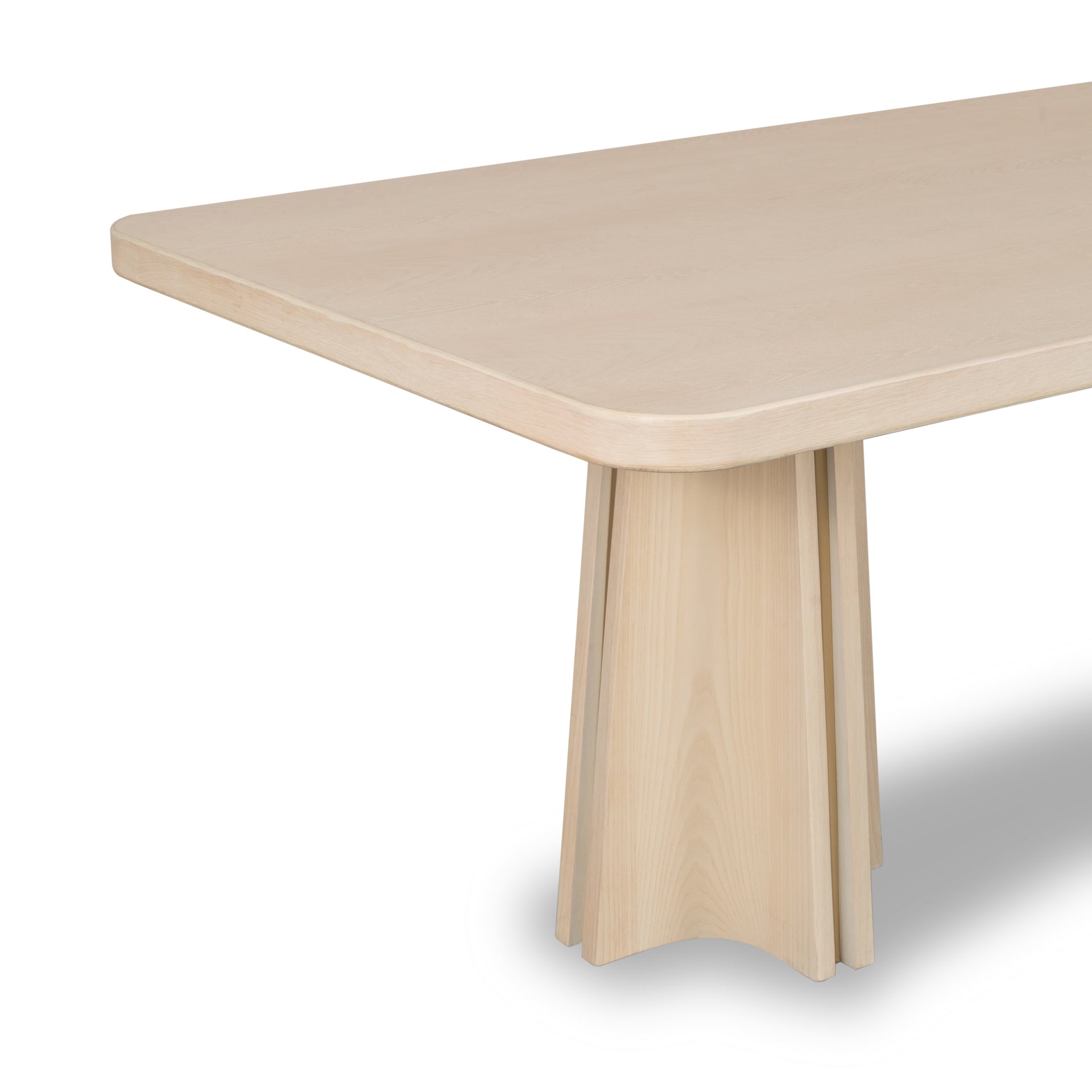 Zinnia Ash Wood Double Pedestal Dining Table in White Sand - What A Room