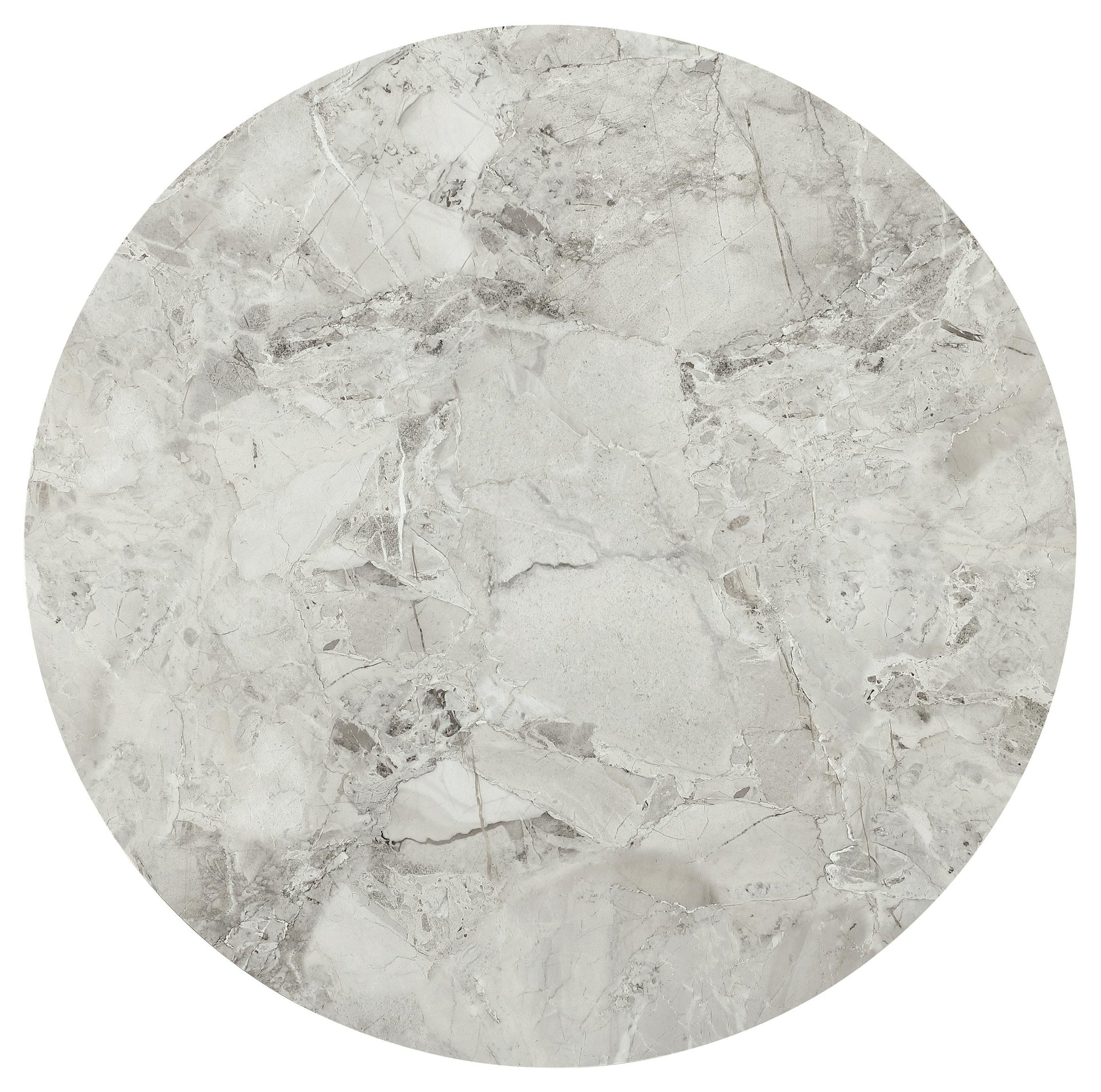 Winston Stone Top Metal Base Round Dining Table in Grigio - What A Room