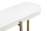 Lyon Semi-circular White Concrete and Metal Console Table - What A Room