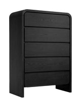 Elora Five Drawer Chest in Jet Black Ash - What A Room